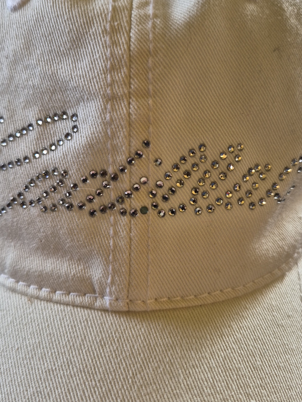 Cadillac Rhinestone Script Baseball Cap - Cream - Picture 4 of 7